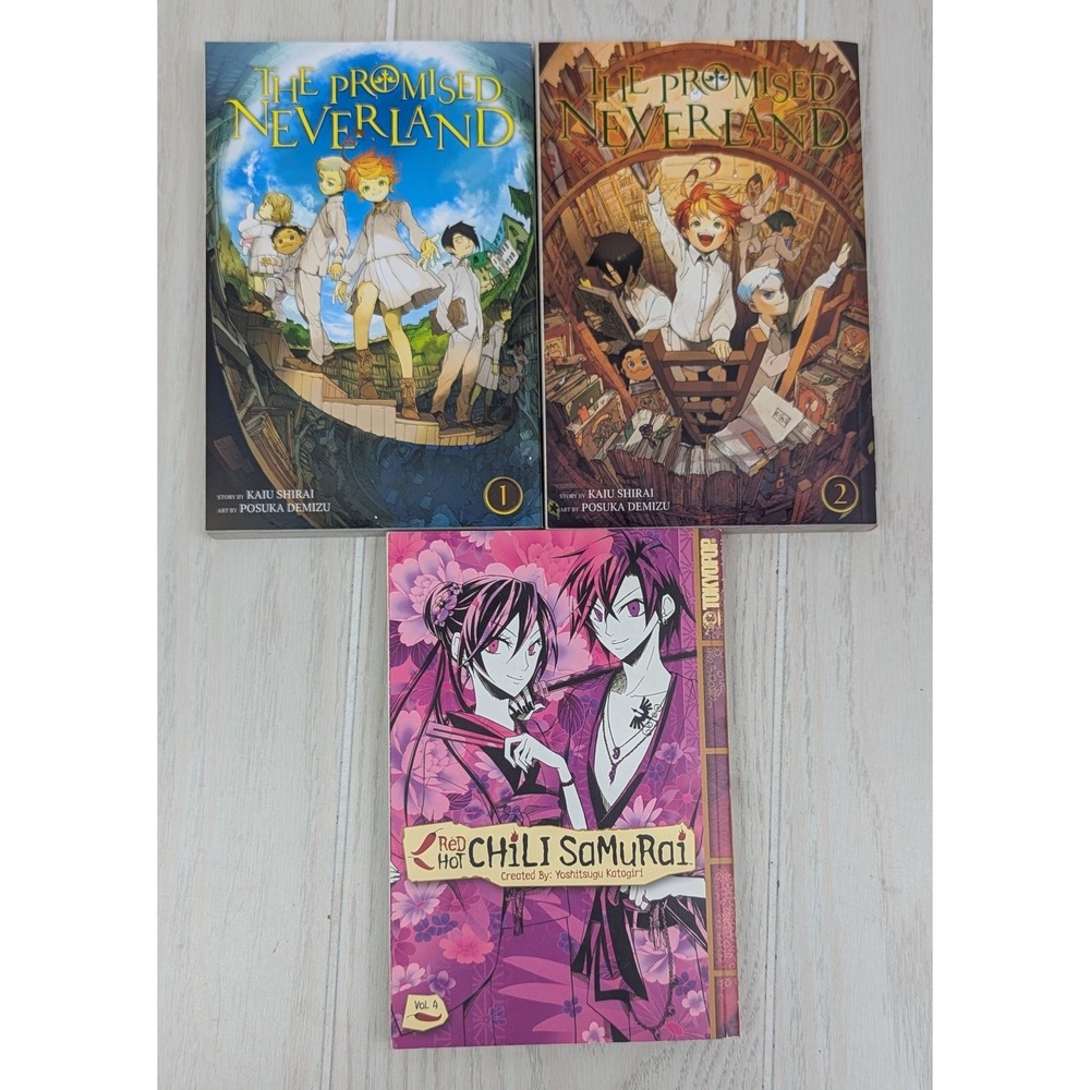 Viz Media Tokyopop Manga Books Promised Neverland Red Hot Samurai lot 3